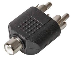 Pro Signal PSG08655 2x RCA Phono Plugs naar 1 RCA Phono Socket Adapter