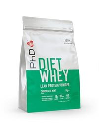PhD Nutrition Diet Whey Poudre Protéinée 1kg Menthe Chocolat - Poudre Protéinée Pauvre en Calories avec 17g de Protéines par Portion et 3.3g de BCAAs pour la Combustion des Graisses