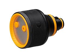 Fiskars Tête de Pistolet Pulvérisateur pour Douches multiples, à 3 Fonctions, avec Schéma de Jet, de Douchette et de Bruine, Débit réglable en continu, Taille universelle, Noir/Orange, 1059236