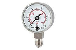 RIEGLER 102422-4126 standaard manometer, CrNi-staal, G 1/4 onder, 0-10,0 bar, Ø 50, 1 st.