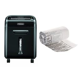 Fellowes Destructeur de Documents 79Ci, destructeur de Papier avec agrafes, Trombones, Carte de crédit et CD, Corbeille 23L, 16 Feuilles & Sacs Récupérateurs pour Destructeurs de Documents 23-28L