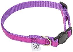 Responsible Owner Quick Release Cat Collars, Fully Reflective Cat Collars, Fully Adjustable Cat Collars, Reflective Colour-Matched Strip,Purple