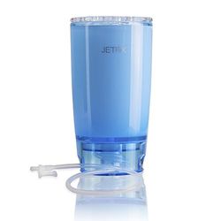 JETPIK Réservoir de Tasse d'Eau à Finitions en Cristal avec Tube de Raccordement d'Eau/Petit Bouchon de Support Bleu