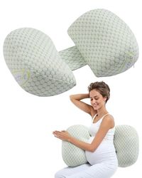 VEVOR Pregnancy Wedge Pillow, W-Shaped Maternity Pillow for Pregnant Women, Soft and Breathable Pregnancy Pillow with Removable & Washable Cover for Back Belly Hips Support, Lightweight and Portable