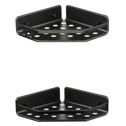 TATAY 2 Pack Panier de douche d'angle de la Collection Serenity, en Aluminium, Couleur Noir, Dimensions 20 x 20 x 5.5 cm