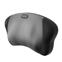 HoMedics Massagekussen, universeel diep kneden Shiatsu massagekussen met rustgevende warmte, maak strakke knopen los + ontspannen spierspanning in rug, nek, schouders, lumbale en benen, compact + draagbaar