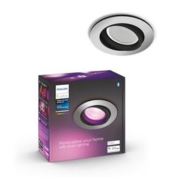 Philips Hue White & Color Ambiance Centura, plafoniera dimmerabile per il sistema di illuminazione Hue con 16 milioni di colori, controllo intelligente della luce tramite voce e app, alluminio.