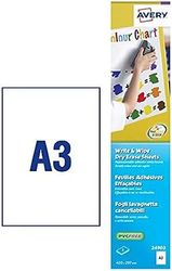 Avery A4 cancellabile e cancellabile, riutilizzabile, fogli 24902 A3