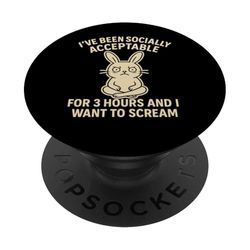 Conejito socialmente aceptable: introvertido y neurodivergente PopSockets PopGrip Adhesivo