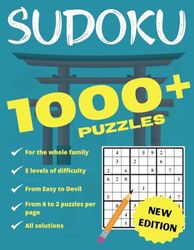 SUDOKU 1000+ Puzzles: Beginner to Advanced Players for the Whole Family | Easy-Medium-Hard-Very Hard-Demonic Levels with Solutions | Only 2 to 6 grids per page