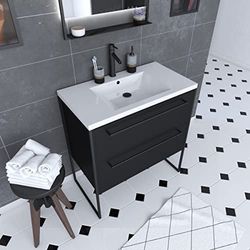 Aurlane PACM054 Structura P054 badkamermeubel, zwart/wit
