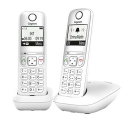 Gigaset A695 Duo - téléphone DECT sans Fil - Grand écran à Haut Contraste - Excellente qualité Audio - profils sonores réglables - Fonction Mains Libres - Protection d'appels indésirables, Blanc