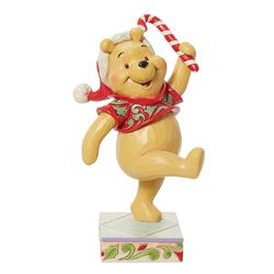 Jim Shore Enesco Disney Traditions Kubuś Puchatek trzymający laskę cukrową figurka 14 cm