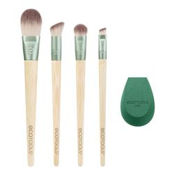 EcoTools Kit Dash of Glow in edizione limitata, pennello da trucco e spugna per il trucco, per fondotinta e ombretto, strumenti di trucco ecologici, non testati sugli animali, set regalo da 5 pezzi