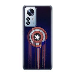 ERT GROUP mobiel telefoonhoesje voor Xiaomi 12 / 12X origineel en officieel erkend Marvel patroon Captain America 017 optimaal aangepast aan de vorm van de mobiele telefoon, hoesje is gemaakt van TPU