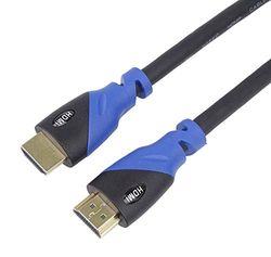 PremiumCord 4K HDMI 2.0b kabel, resolutie UHD 4K @60Hz 2160p, 3D, ARC, HDCP, vergulde stekkers, zwart-blauwe pvc-connectoren, lengte 0,5 m