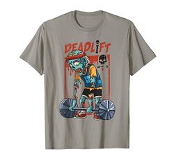 Zombie Deadlift Weightlifting Halloween Fitness Gym Workout Maglietta