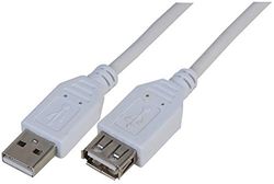 Pro Signal PSG91456 Lead, USB2.0 A Male to A Female, White, 0.5 m