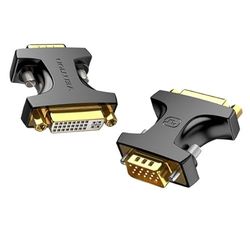 Adaptador - conexión VGA Macho a DVI Hembra, Color Negro, Ideal para Dispositivos de Video, sin alimentación Externa, fácil instalación.
