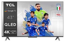 TCL C641 QLED 4K UHD-TV 43 tum (108 cm), 120 Hz gaming, HDR10+, Dolby Vision, Dolby Atmos, Smart TV, trippeltuner DVB-T2/S2/C, Google TV, svart, 2023