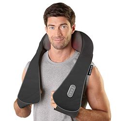 Salter NM10-EU-stimulator voor diep kneden van nek en schouder Shiatsu, automatische uitschakeling, verzachtende verwarmingsfunctie, onderrug, schouders, Thuisgebruik/kantoorgebruik, op bureau, grijs