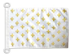 AZ FLAG nautisk flagga vit och guld blomma 45 x 30 cm - fransk kunglig båt flagga 30 x 45 cm