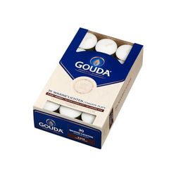 Gouda Luz de cera 8 Horas Blanco, 30 Piezas