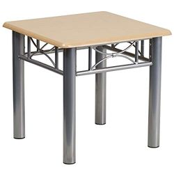 Flash Furniture Mesa auxiliar laminada com armação de aço, natural, conjunto de 1, 332 unidades