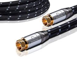 OEHLBACH XXL Transmission Ultra S – High End HPOCC satellitkabel, antennkabel för satellit och himmelmottagare – F-kontakt m/m, DVB-S/S2, Full HD, HDTV, 4k, UHD – 75 cm, svart/grå