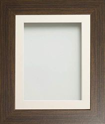 Frame Company Watson Brown Picture Photo Frame fitted with Perspex, 8x6 inch with Ivory Mount for image size 6x4 inch