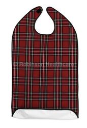 Readi 5562 Bavoir avec tiroir ramasse-miettes Tartan rouge Grande (lot de 10)