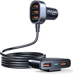 JR Auto Multiport Oplader | Sigarettenaansteker | 3+2 | Voor passagiers | 5 USB-poorten | Universeel