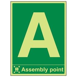 vsafety 17019bc-g Fire assemblaggio segno punto, punto con lettera, in plastica, verticale, 300 mm x 400 mm, colore: verde