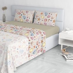 Italian Bed Linen Fashion Parure de lit en Microfibre, Ensemble de draps Made in Italy, Marea, 2 Places
