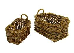Vacchetti 4712750000 Cesta, Rattan, Multicolor, Medio, 2 unità