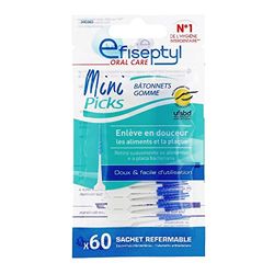Efiseptyl - 60 Mini Picks - Bastoncini di gomma - Morbido e facile da usare - Sacchetto richiudibile