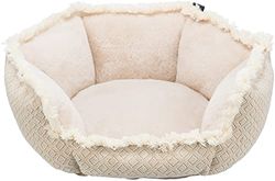 TRIXIE Letto antiscivolo per cani e gatti in stile boho, rettangolare, 50 × 50 cm, beige – con cuscino integrato e rivestimento lavabile in lavatrice – 38212