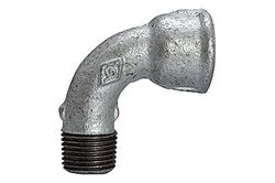 Arc 1a, court, 90°, IG/AG, Rp/R 1 1/2, température de fonctionnement -20 °C à 300 °C, fonte noire, galvanisée à chaud, DIN EN 10242.