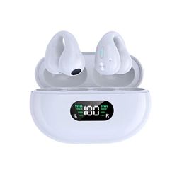 PRENDELUZ Auriculares Blancos conducción ósea, oído Abierto, Bluetooth