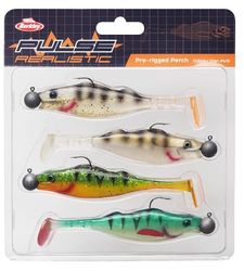 Berkley Pulse Realistic Perch Prerigged Leurre Souple avec Têtes Plombées pour la Pêche des Carnassiers en Eau Douce, Brochet, Sandre, Perche