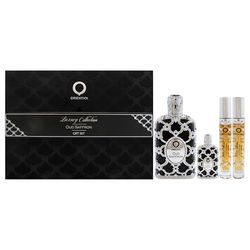 Oud Saffron by Orientica for Men – 4 pz Gift Set 2,7oz EDP Spray, 7,5 ml EDP Spray, 2 x 10 ml EDP Spray