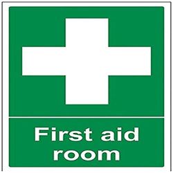 VSafety 31005AU-S "First Aid Room" Eerste hulp Algemeen Teken, Zelfklevend, Portret, 200 mm x 300 mm, Groen