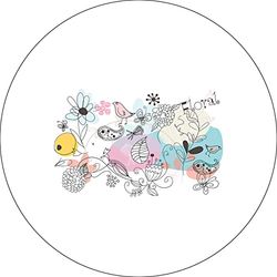Bonateks, Round Digital Printed Mouse Pad, Non-Slip Base, for Office and Home, Diameter:22cm