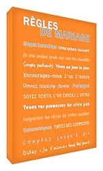 Feel Good Art Huwelijksregels canvas op frame oranje 91 x 60 cm