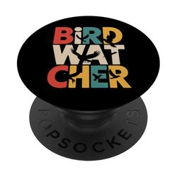 Retro Sunset Birding Birdwatcher Amante de aves PopSockets PopGrip Adhesivo