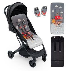 Interbaby Uniwersalna mata na krzesło spacerowe na lato | Oddychająca i wygodna | Pokrowiec na wózek dziecięcy 100% bawełna, 84 x 34 cm, ochraniacze na szelki | Karaibski pokrowiec na krzesło pirackie