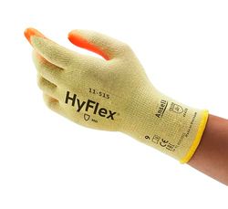 Ansell Hyflex 11-515 Guantes de Trabajo de Seguridad, Protección Mecánica, Talla 8 (M), Amarillo (12 Pares)