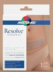 RESOLVE CEROTTO SILICONICO TAGLIO CESAREO 22X5 CM - SEMI-OCCLUSIVO - COLOR PELLE - RITAGLIABILE E RIUTILIZZABILE - PROTEZIONE UV 96% - PREVENZIONE E TRATTAMENTO DELLE CICATRICI IPERTROFICHE