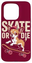 Pattinaggio Chihuahua Skateboard Chihuahua Custodia per iPhone 15 Pro