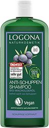 LOGONA Naturkosmetik anti-mjällschampo för naturligt friskt hår, lämplig för fjällig hårbotten, hårschampo med vegansk formel av ekologisk enbärsolja, 1 x 250 ml